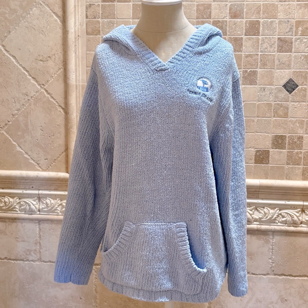 Pebble Beach Pastel Blue Hooded Pullover Sweater